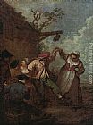 Jean-antoine Watteau Famous Paintings - Peasant Dance